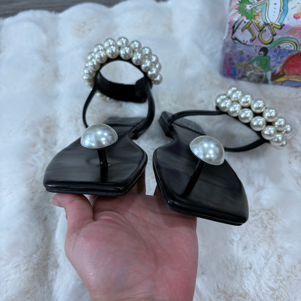 Jeffrey Campbell chateau Pearl embellished sandals in black - 7.5 - Picture 8 of 11